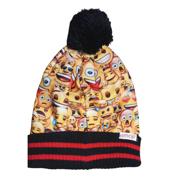 Emoji Unisex Beanie Knit Pom Pom Winter Hat One Size New - Picture 4 of 16